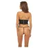 Bombshell - corset og g-streng - leopardmønster - sort