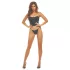 Bombshell - corset og g-streng - leopardmønster - sort