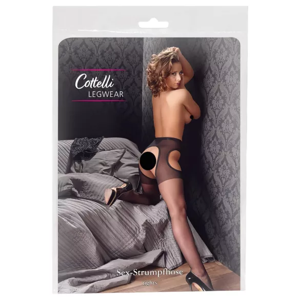 Cottelli - sexstrømper - sort