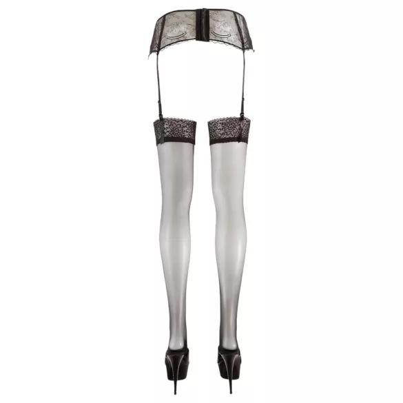 Cottelli - Selvsiddende strømper - Blonde - Sort - 5/XXL