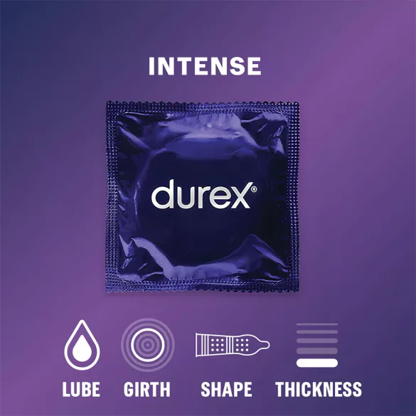Durex Intense - riflet og prikket kondom (10 stk)