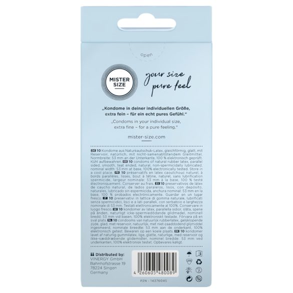 Mister Size - kondom - tynd - 53mm - 10 stk