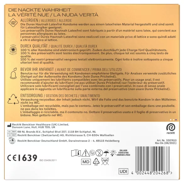 Durex Hautnah - latexfri kondom (30 stk.)