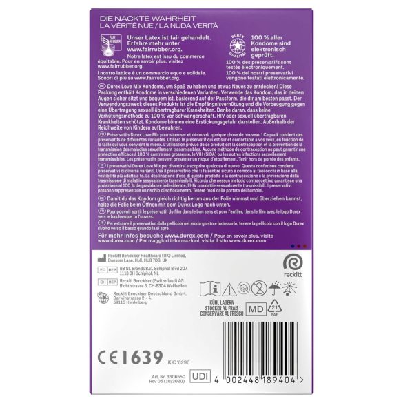 Durex Love Mix - kondompakke - mix assorteret - 18 stk