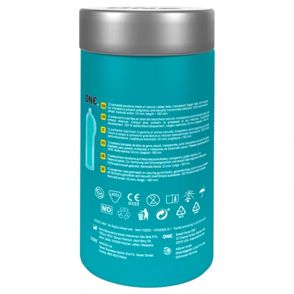 ONE - kondom - indvendig rillet struktur - 12 stk