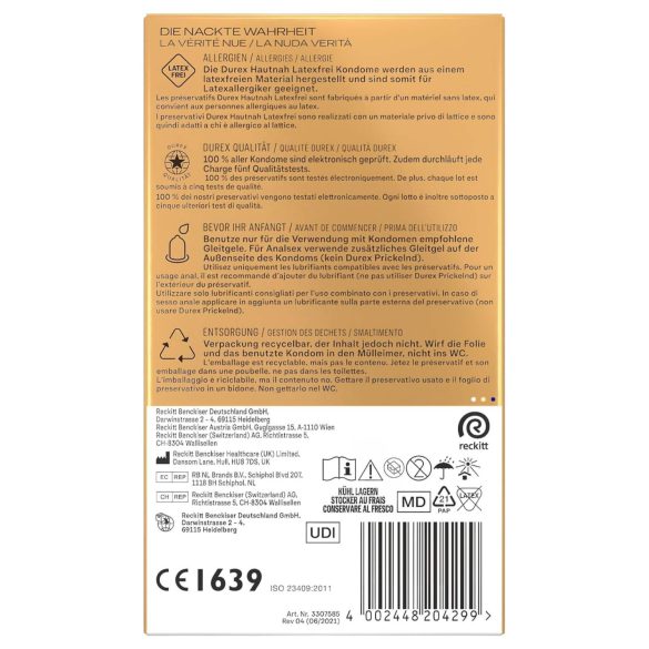 Durex Hudnær - latexfri kondomer (10 stk)