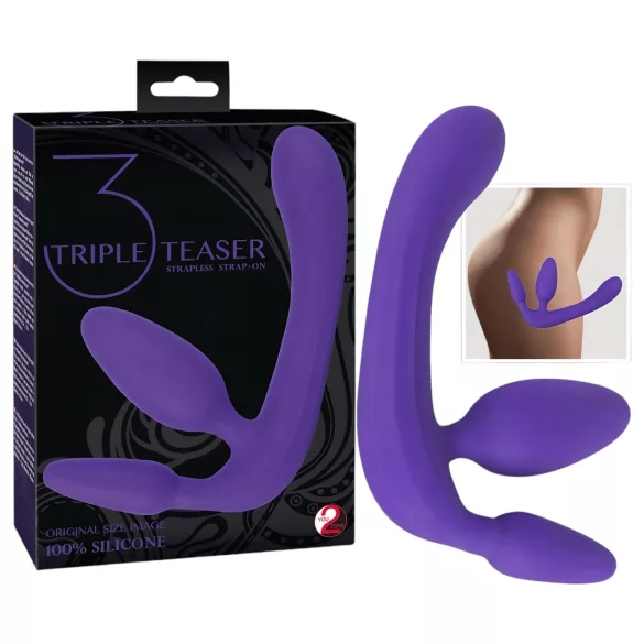 You2Toys - Tripla, påsættelig dildo uden hofterem (lilla)