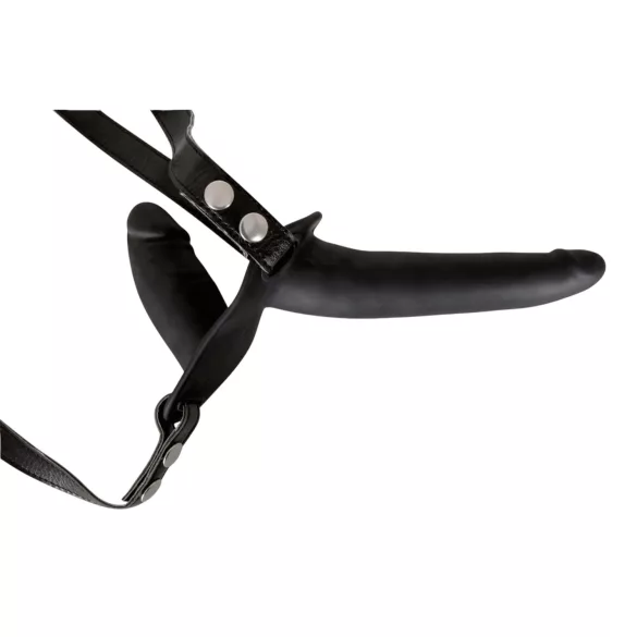 You2Toys - strap-on dildo med dobbelt silikondildo - sort