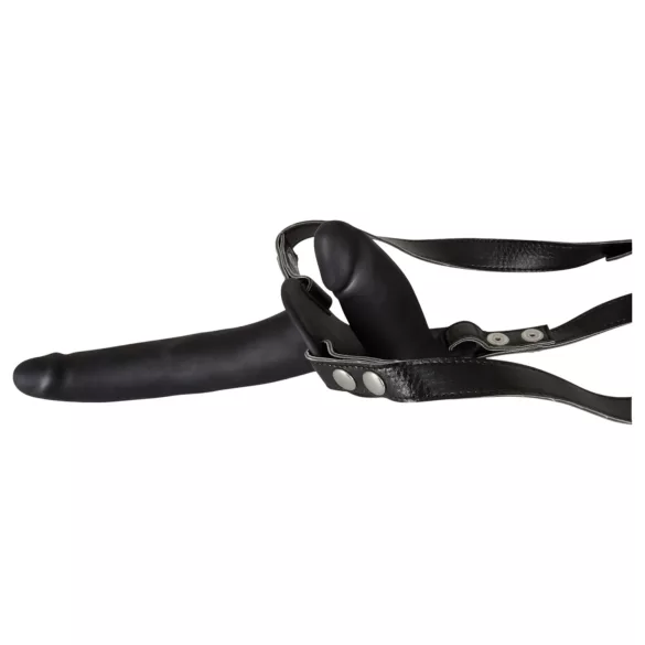 You2Toys - strap-on dildo med dobbelt silikondildo - sort