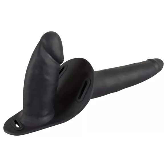You2Toys - strap-on dildo med dobbelt silikondildo - sort