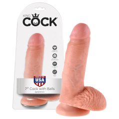 King Cock - dildo med nosser - 18 cm - natur