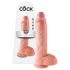 King Cock - dildo med testikler - 25 cm - naturfarvet