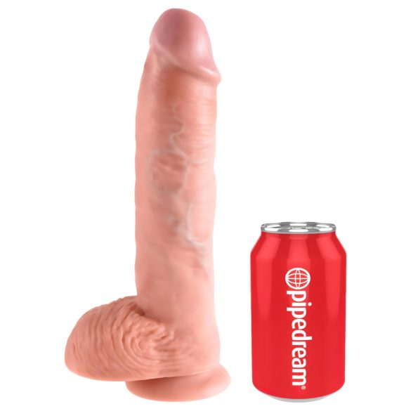 King Cock - dildo med testikler - 25 cm - naturfarvet