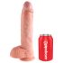 King Cock - dildo med testikler - 25 cm - naturfarvet