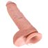 King Cock - dildo med testikler - 25 cm - naturfarvet