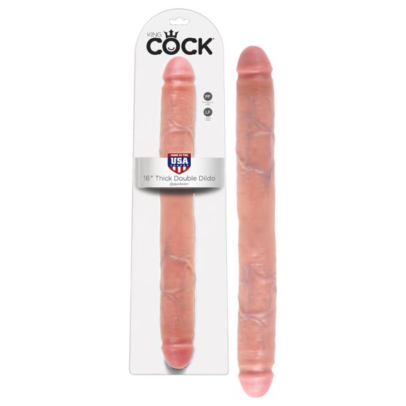 King Cock 16 dobbelt stor dildo (41 cm) - naturfarvet