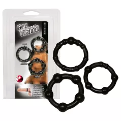 You2Toys - penisringsæt - fleksibel silikone - sort (3 stk)