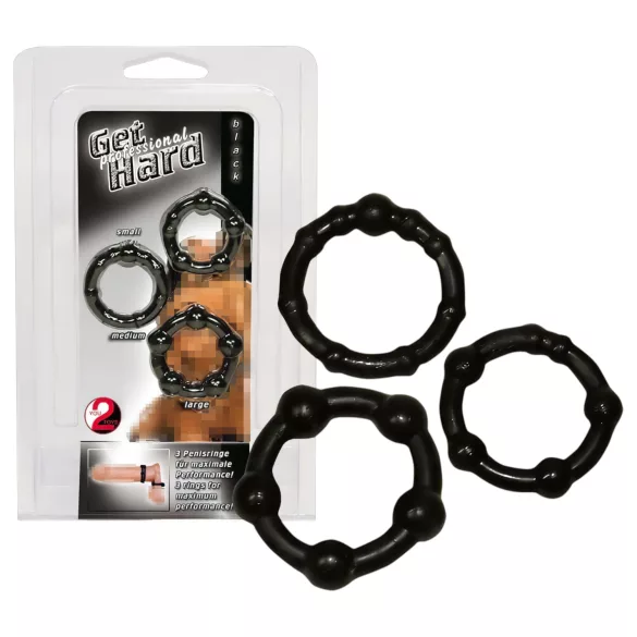 You2Toys - penisringsæt - fleksibel silikone - sort (3 stk)