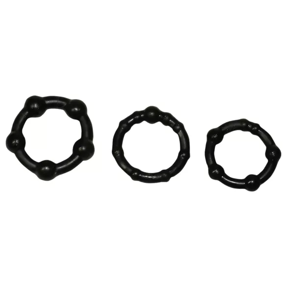 You2Toys - penisringsæt - fleksibel silikone - sort (3 stk)
