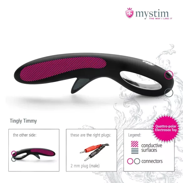 mystim Tingly Timmy - silikone electro-dildo