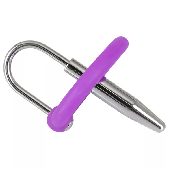 You2Toys - Penisplug - silikone glansring med kegleformet dilator (lilla-sølv)
