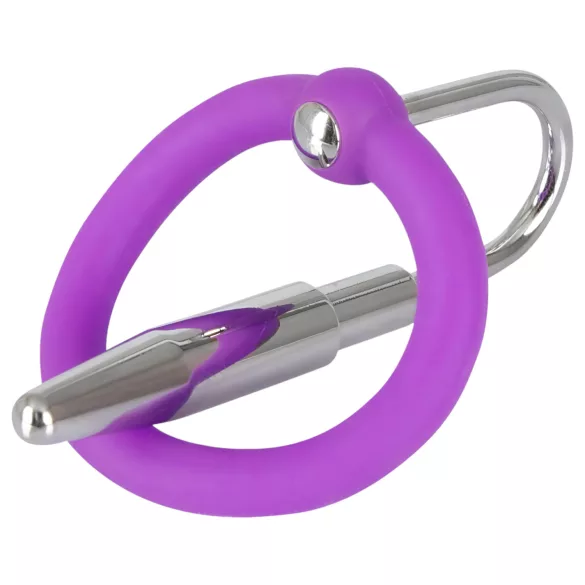 You2Toys - Penisplug - silikone glansring med kegleformet dilator (lilla-sølv)