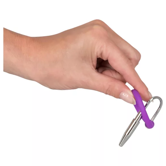 You2Toys - Penisplug - silikone glansring med kegleformet dilator (lilla-sølv)