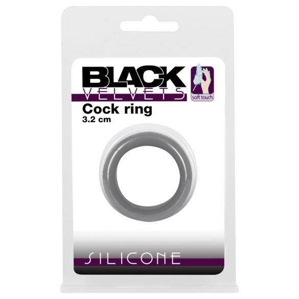 Black Velvet - tyk penisring (3,2 cm) - sort
