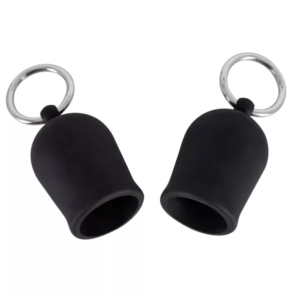 Black Velvets - brystvorte­suger med metalring - sort