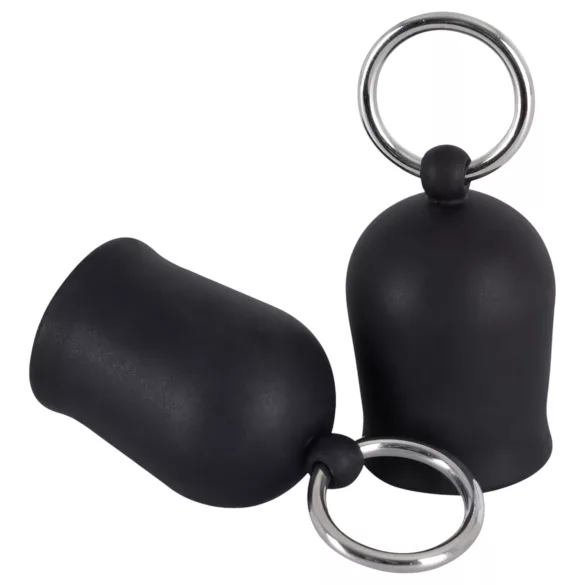 Black Velvets - brystvorte­suger med metalring - sort