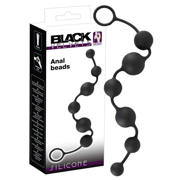 Black Velvets - analdildo med 6 kugler - sort
