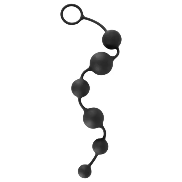 Black Velvets - analdildo med 6 perler (sort)