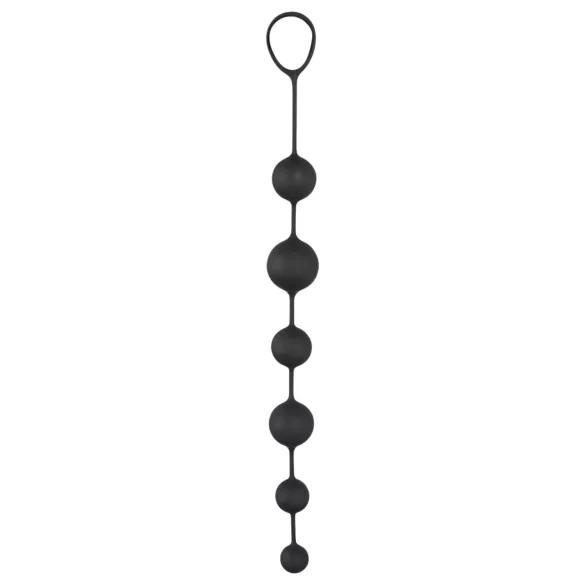 Black Velvets - analdildo med 6 perler (sort)