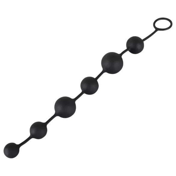 Black Velvets - analdildo med 6 perler (sort)