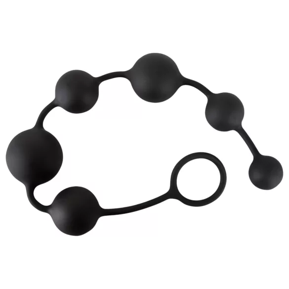 Black Velvets - analdildo med 6 perler (sort)