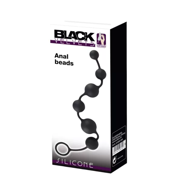 Black Velvets - analdildo med 6 perler (sort)