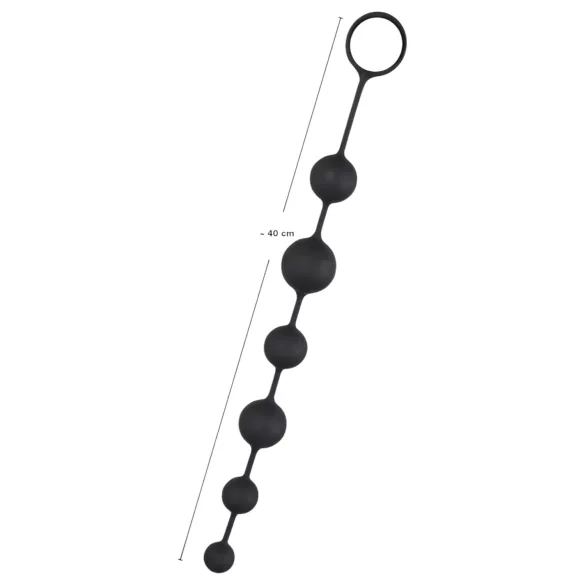 Black Velvets - analdildo med 6 perler (sort)