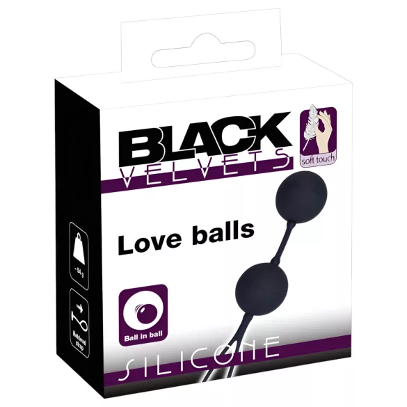 Black Velvets - duo geishakugler til bækkenbundstræning (2 dele)