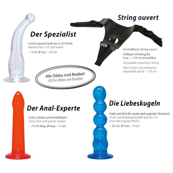 You2Toys - Strap-on dildo sæt - farverig