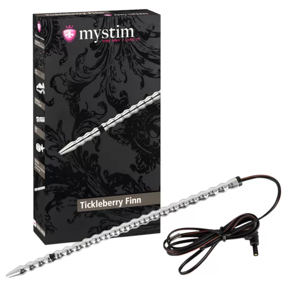 mystim Tickleberry Finn - elektro dilator med kugler - rustfrit stål