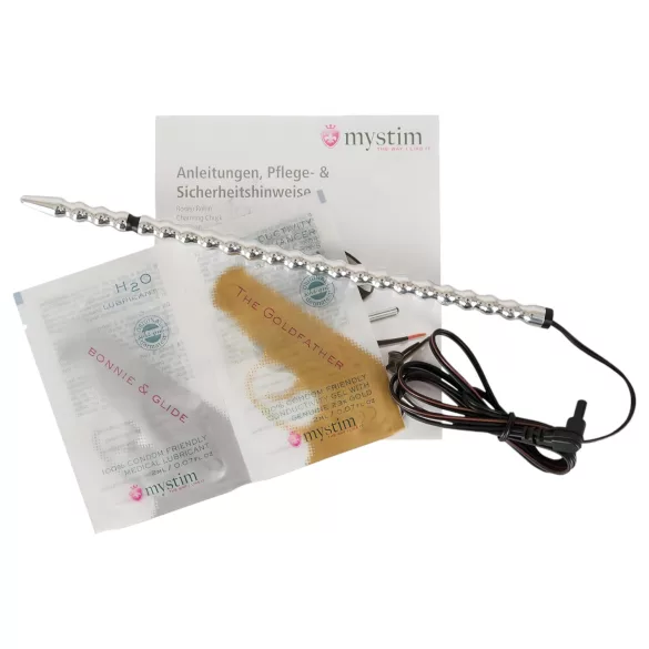 mystim Tickleberry Finn - elektro dilator med kugler - rustfrit stål