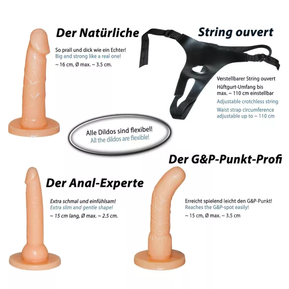 You2Toys - strap-on dildo sæt med sele (hudfarvet)