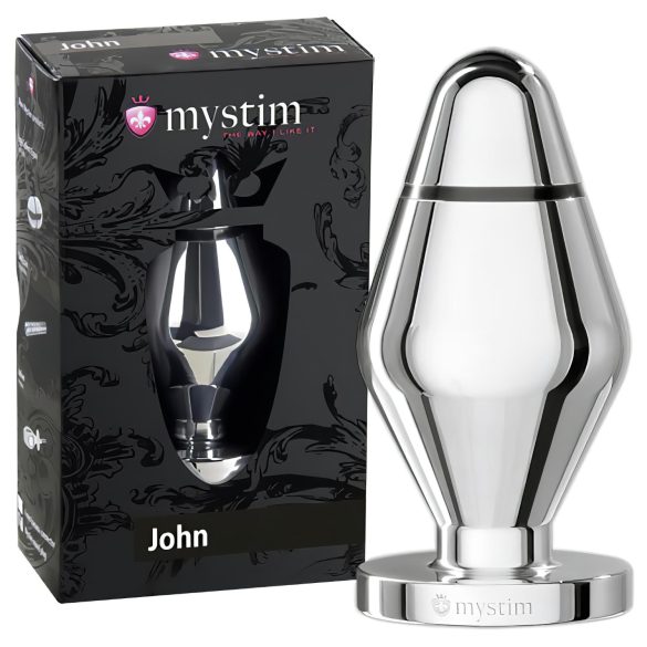 mystim Little John - elektro anal plug - sølv (stor)