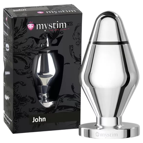 mystim Little John - elektro analplug - stor - sølv