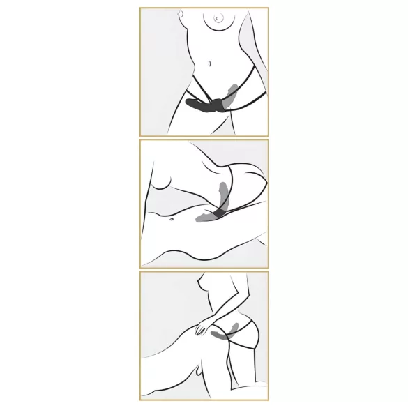 Pipedream - Påspændingsbar dobbelt vibrator (sort) - Fetish