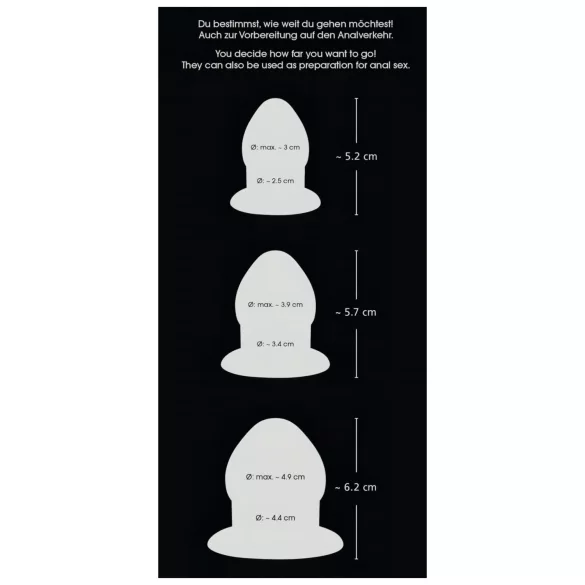 You2Toys - Stretching Plug Kit - anal plug sæt - 3 stk (sort)