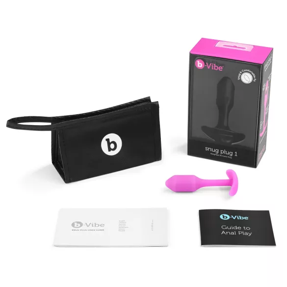 b-Vibe Snug Plug 1 - analplug med indvendig vægt (55 g, pink)