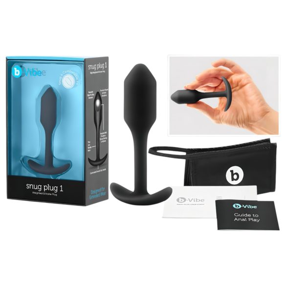 b-vibe Snug Plug 1 - anal plug med indre vægt (55g) - sort