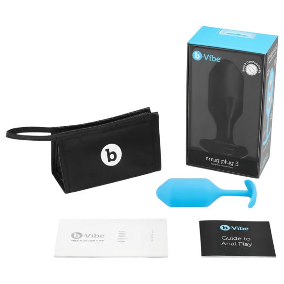 b-vibe - buttplug med to kugler - 180g - blå