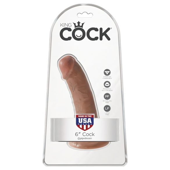 King Cock - dildo - realistisk - brun 15 cm